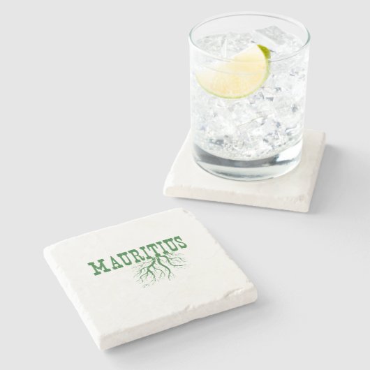 Dessous-de-verre En Pierre Ile Maurice Arbre Racines Mot Art Maurice Racine (Côté)