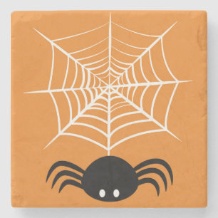 Dessous-de-verre En Pierre Illustration d'araignée d'Halloween effrayante