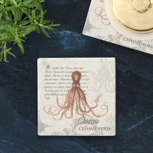 Dessous-de-verre En Pierre Illustration de 🐙 de pieuvre Vintage