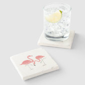 Dessous-de-verre En Pierre Illustration de Flamants roses roses mignons (Côté)