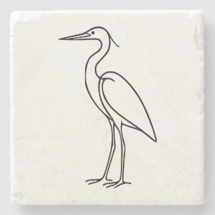 Dessous-de-verre En Pierre Illustration de héron au trait – Illustration d'oi