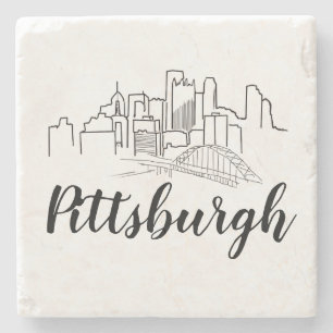 Dessous-de-verre En Pierre Illustration de Pittsburgh Skyline