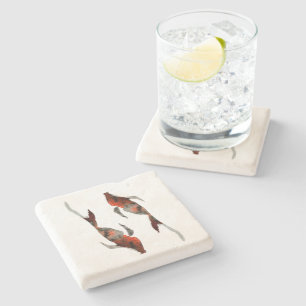 Dessous-de-verre En Pierre Illustration de poisson koi aquarelle