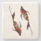 Dessous-de-verre En Pierre Illustration de poisson koi aquarelle (Devant)