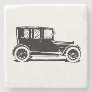 Dessous-de-verre En Pierre Illustration de voiture noire vintage