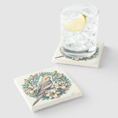 Dessous-de-verre En Pierre Illustration d'oiseaux de Cockatiel (Côté)