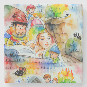 Dessous-de-verre En Pierre Illustration d'un conte de fées de Whimsical