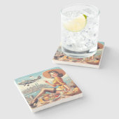 Dessous-de-verre En Pierre Illustration d'une prise d'avion rétro (Côté)