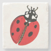 Dessous-de-verre En Pierre Illustration Lady Bug (Devant)