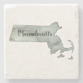 Dessous-de-verre En Pierre Illustration Massachusetts Plan d'État (Devant)