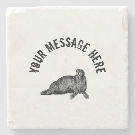 Dessous-de-verre En Pierre Illustration simple de Black Walrus (Devant)