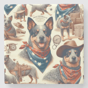 Dessous-de-verre En Pierre Illustration vintage Australian Cattle Dog