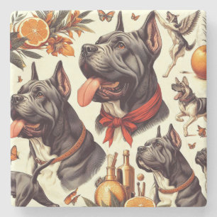 Dessous-de-verre En Pierre Illustration vintage Cane Corso