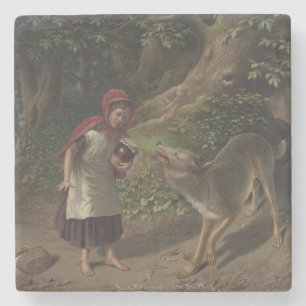 Dessous-de-verre En Pierre Illustration vintage du conte de fée du Petit Chap