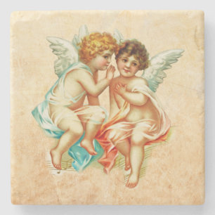 Dessous-de-verre En Pierre Illustration vintage Ephemera Angel Cherubs
