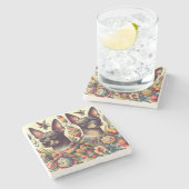 Dessous-de-verre En Pierre Illustration vintage Xoloitzcuintle (Côté)