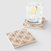 Dessous-de-verre En Pierre Imaginaire médiéval Sepia Fractal Art (Côté)