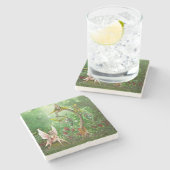 Dessous-de-verre En Pierre Imaginaire Motif de bois (Côté)