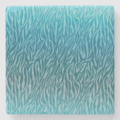 Dessous-de-verre En Pierre Impression Aqua Ombre Zebra (Devant)