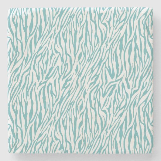 Dessous-de-verre En Pierre Impression Aqua White Zebra (Devant)