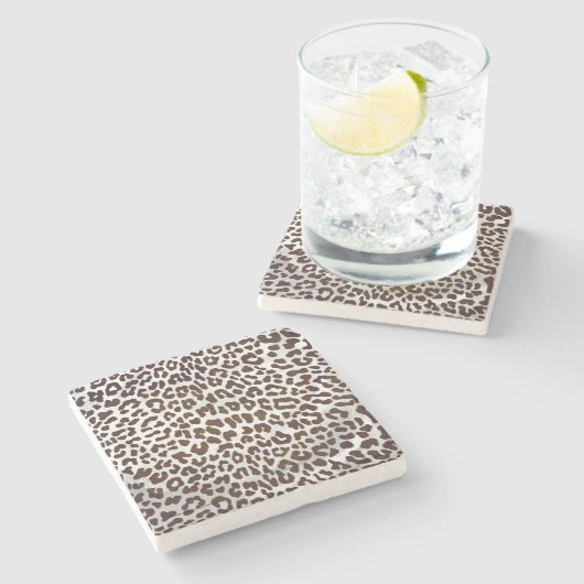 Dessous-de-verre En Pierre Impression de chocolat léopard (Côté)