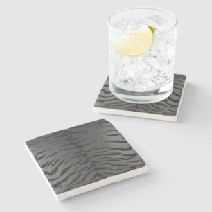 Dessous-de-verre En Pierre Impression de peau de tigre gris