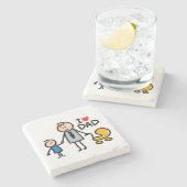 Dessous-de-verre En Pierre Impression Love Daddy (Côté)