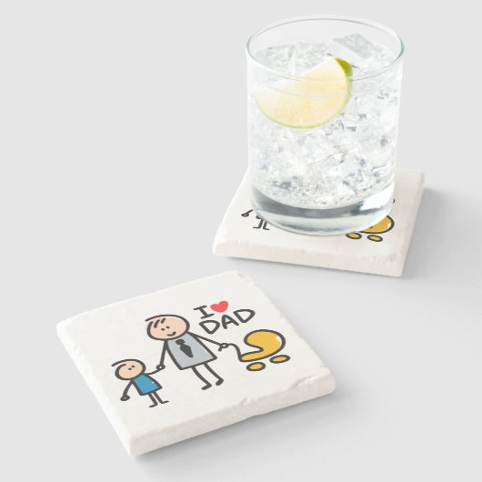 Dessous-de-verre En Pierre Impression Love Daddy (Côté)