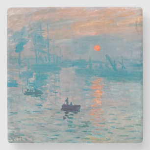 Dessous-de-verre En Pierre Impression Soleil Levant Claude Monet 