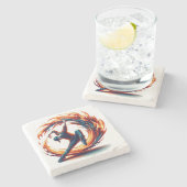 Dessous-de-verre En Pierre Incendie De Rue Avec Énergie Urbaine (Côté)