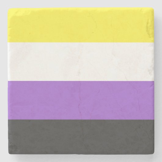 Dessous-de-verre En Pierre Indicateur Enby (Pride non binaire) (Devant)