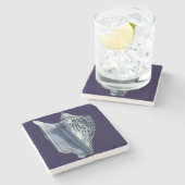 Dessous-de-verre En Pierre Indigo Shells I (Côté)