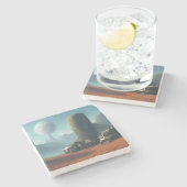 Dessous-de-verre En Pierre Industrie sur Mars Artwork (Côté)