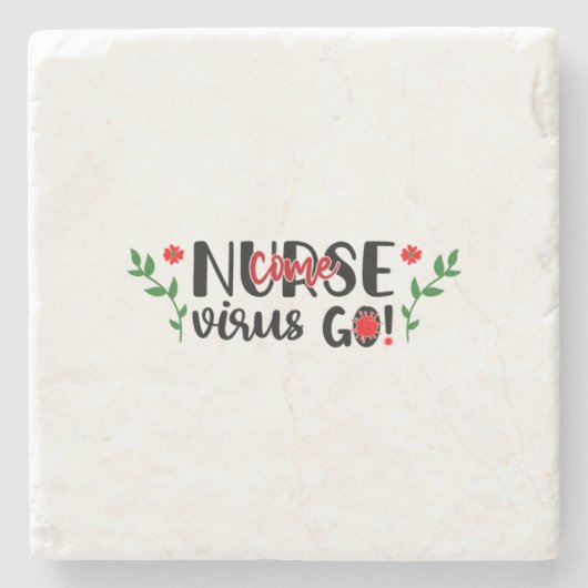 Dessous-de-verre En Pierre Infirmière Cadeau Come Virus Go (Devant)