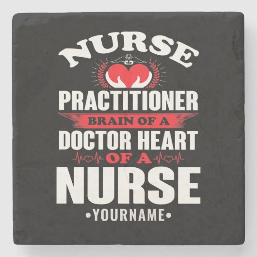 Dessous-de-verre En Pierre Infirmière Praticien Cerveau D'Un Docteur Coeur De (Devant)