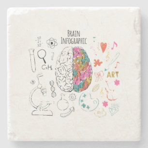Dessous-de-verre En Pierre Infographie du cerveau