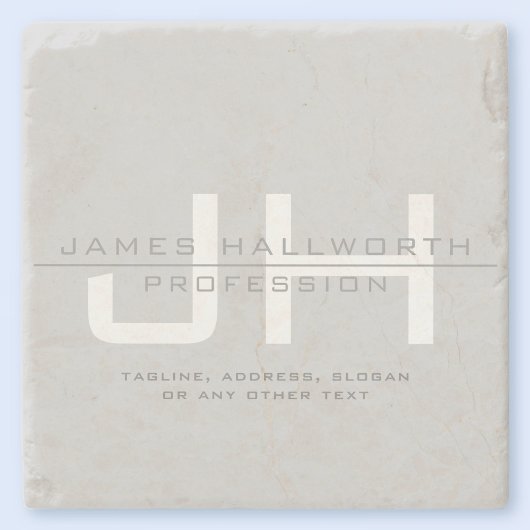 Dessous-de-verre En Pierre Initiales monogrammes modernes (ou autre texte) Gr