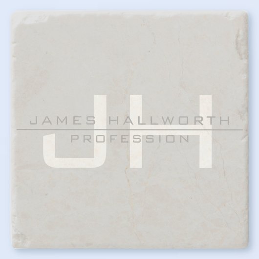 Dessous-de-verre En Pierre Initiales monogrammes modernes (ou autre texte) Gr