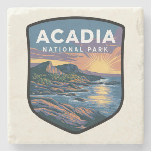 Dessous-de-verre En Pierre Insigne coucher de soleil du parc national Acadia