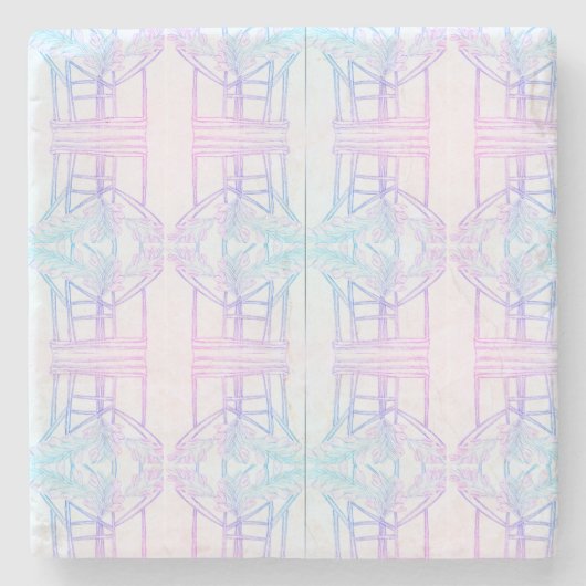 Dessous-de-verre En Pierre Interjumelage Abstrait (Devant)