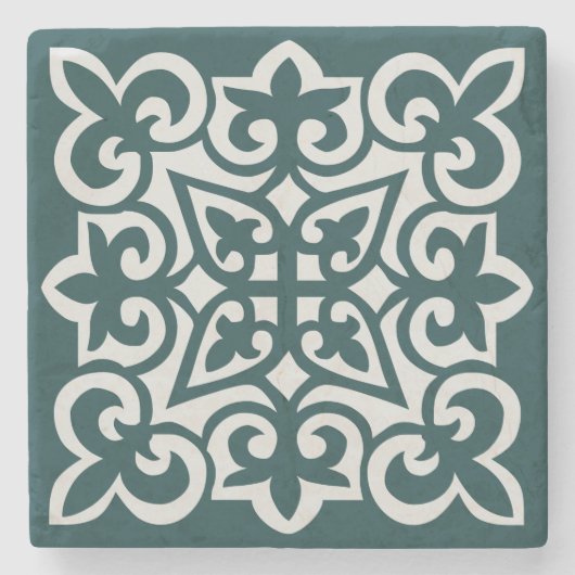 DESSOUS-DE-VERRE EN PIERRE INTRIQUER LE MOTIF DE TILE (Devant)