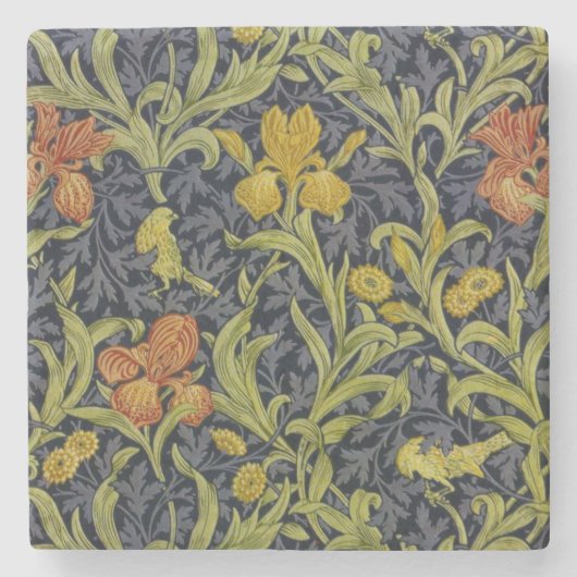 Dessous-de-verre En Pierre Iris Motif (par William Morris) (Devant)