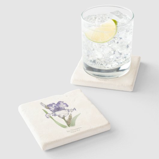 Dessous-de-verre En Pierre Iris pourpre rouillé (Côté)