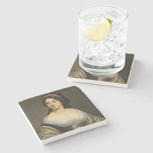 Dessous-de-verre En Pierre Isabella Marie Rousseau Fine Art Portrait de Femme