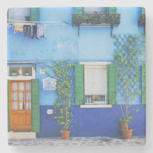 Dessous-de-verre En Pierre Italie, Burano. Une maison colorée à Burano près