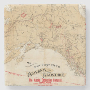 Dessous-de-verre En Pierre Itinéraires d'apparence de carte de San Francisco