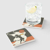 Dessous-de-verre En Pierre Jack O' Lantern Black Cat Ghost Horn (Côté)