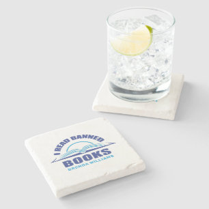 Dessous-de-verre En Pierre J'ai lu des livres interdits nom personnalisé dess