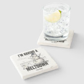 Dessous-de-verre En Pierre J'ai une fonte, Snowman (Côté)