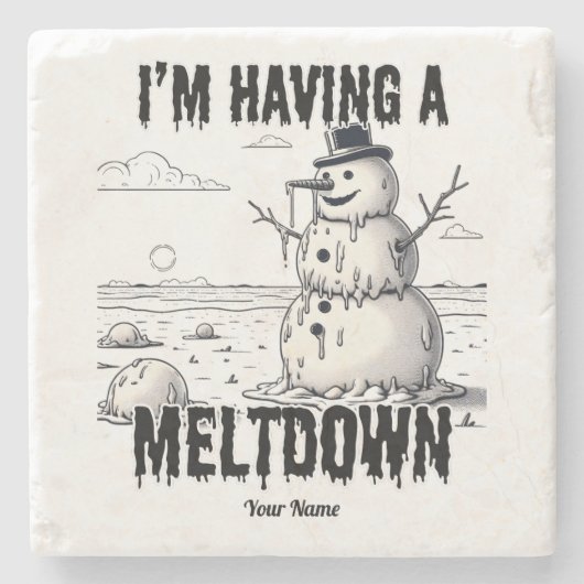 Dessous-de-verre En Pierre J'ai une fonte, Snowman (Devant)